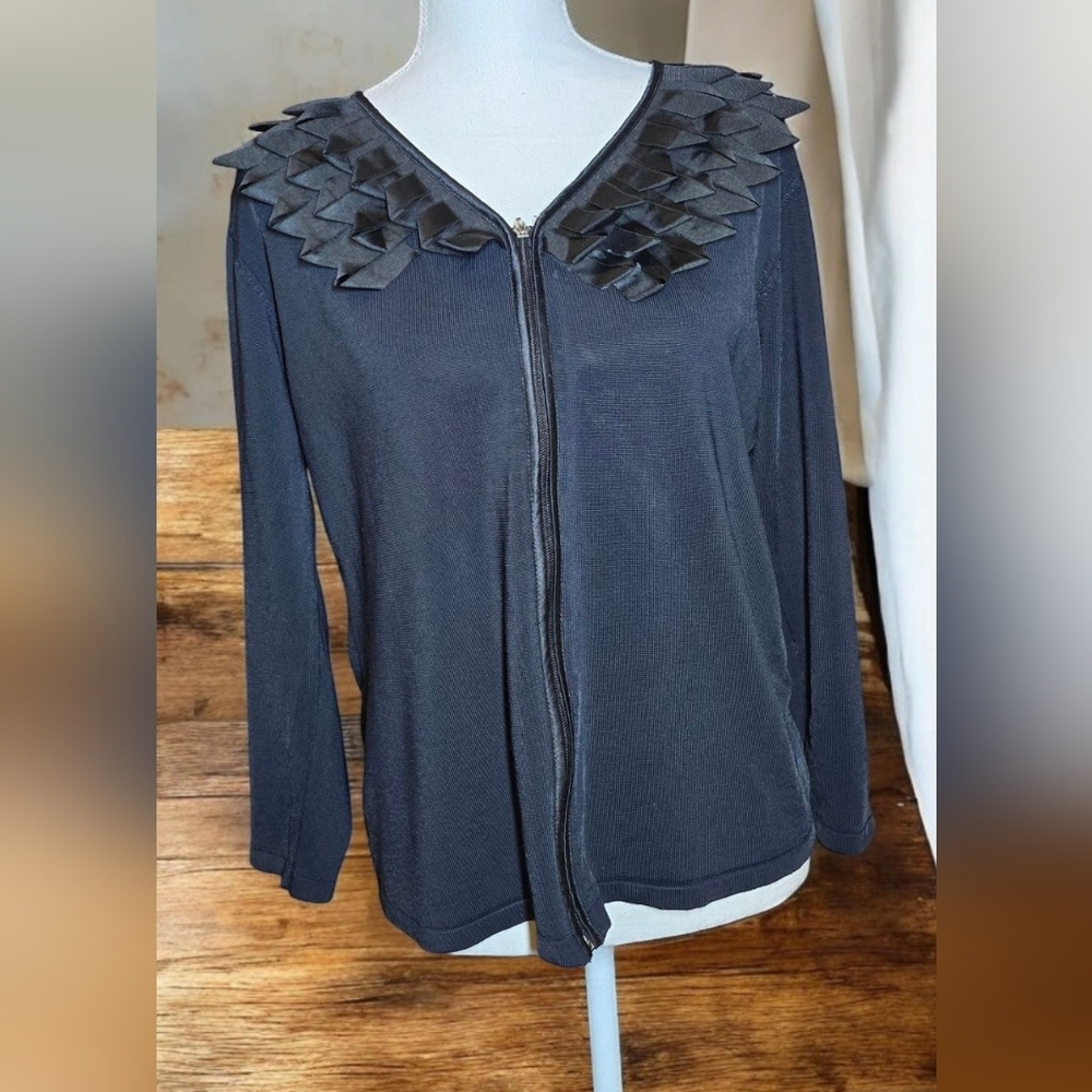 Ravel Black Ruffled Cardigan - Picture 2 of 5